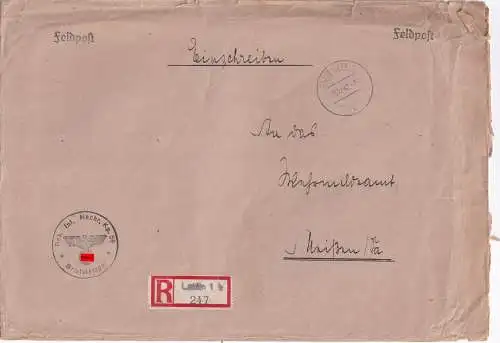 Poste de champ Enregistrer Lublin vers Meissen 1942