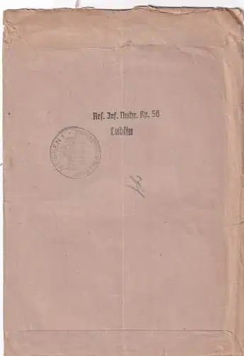 Feldpost Einschreiben Lublin nach Meissen 1942
