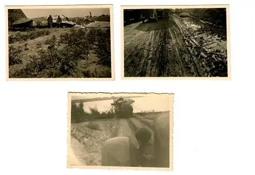 Generalgouvernement: versch. Fotos Juli/August 1941, Flugzeugwrack, Kolonne