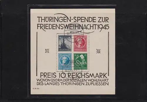 SBZ: Block 2x Type III, gestempelt Nordhausen 1945, BPP Attest