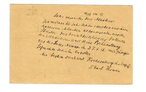 post card Subotitz 1927 to Berlin, forwarded 