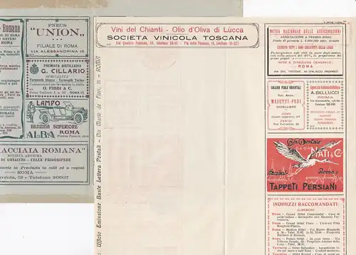 Italienischer Brief Bologna Militari Werbung innen, ungebraucht mit Faltblatt