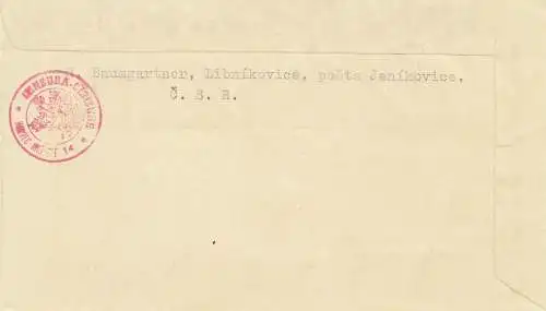 Mines: Lettre de la République tchèque à Prague en 1949 vers Ilmenau