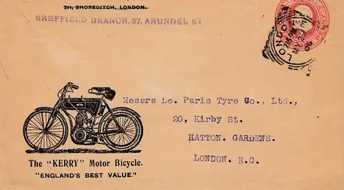 Motor Bicycle, Motor-Fahrrad - Kerry, England, UK, London, 1906