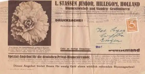 Zeitungsstreifband Innsbruck, Blumenzwiebel/Stauden 1923