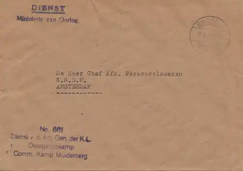 POW - Kgf: 1947 Ministerie van Oorlog, Muiderberg vers Amsterdam