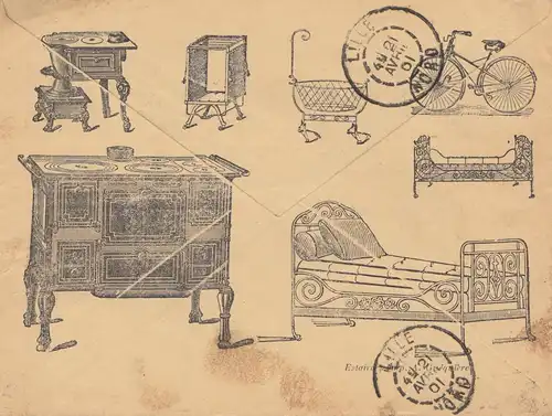 Quincaillerie Poelerie - Fabrique de Clus-Rousseax nach Lille 1901 -Möbel-France