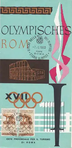 Olympia 1950: Plan de la ville allemande olympe Rome 1950