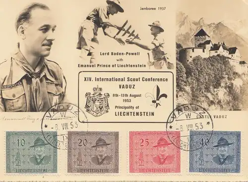 Liechtenstein: International Scout Conference Carte de vue 1953
