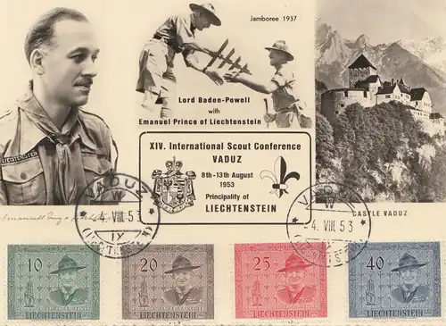 Liechtenstein: International Scout Conference 1953 Carte de vue