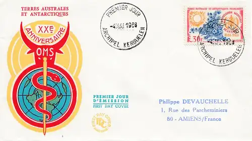 Frankreich 1968: Terres Australes et Antarctiques FDC