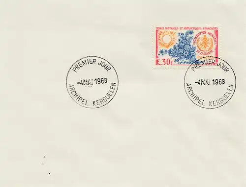 Frankreich Archipel Kerguelen FDC 1968