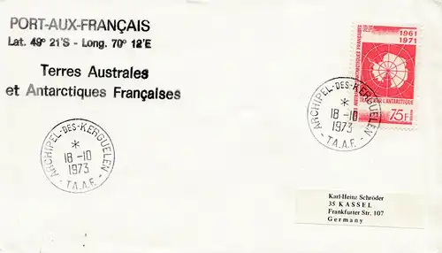 France 1973: Terres Australes et Antarctiques Francaises- Archipel de Kerguelen
