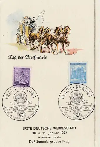 Gedenkblatt Tag der Briefmarke 1942 - Prag-Praha