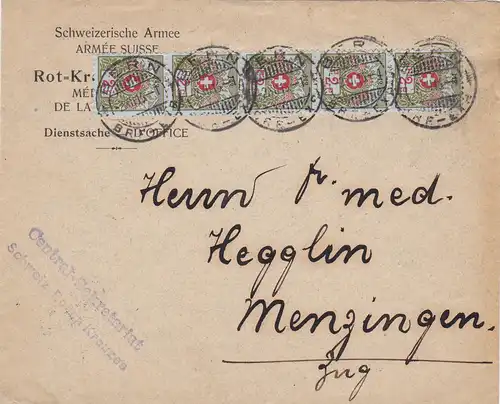 Schweizer Armee, Dienstsache Bern nach Menzingen 1916
