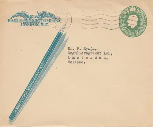 1931: Eagle Pencil Company London: Letter to Amsterdam - Bleistift