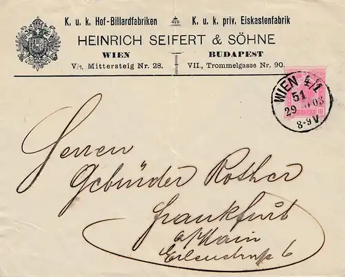 1903: Affaire Autriche-Vienne - Affaire générale après Francfort-Billardfabrik-Fabricant de glace