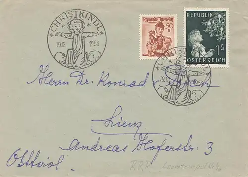 1953: Christkindl - Autriche Lettre à Lienz