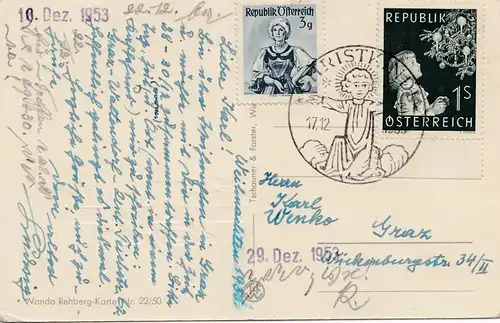 1953: Christkindl - Österreich , Postkarte