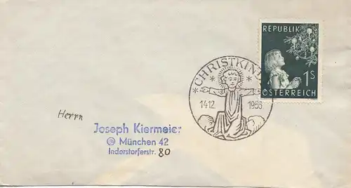 1955: Christkindl - Autriche Lettre à Munich
