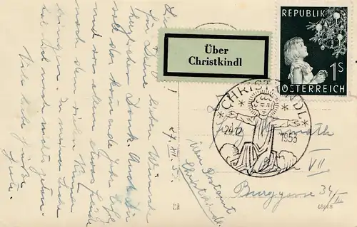 1953: Christkindl - Österreich auf Postkarte