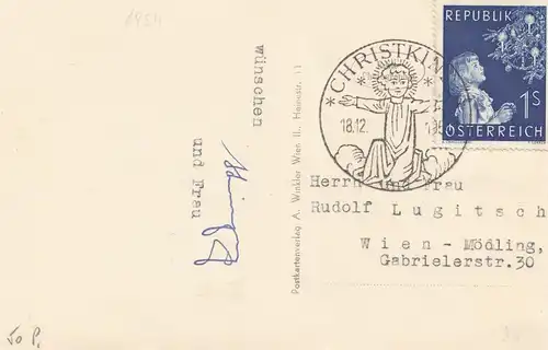 1954: Christkindl - Österreich nach Wien Mödling