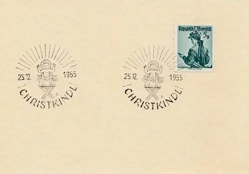 1955: Christkindl - Autriche sur Blanko carte