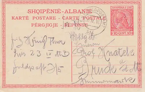 Albanie: 1916: Toute l'affaire KUK Bureau de poste de terrain-régiment de la milice de campagne