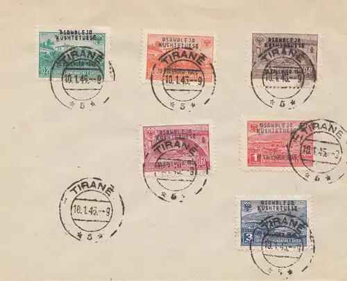 Albanie: 1945, Tirane FDC: 396-401