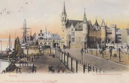 Belgique: Carte de vue Anvers vers Stuttgart