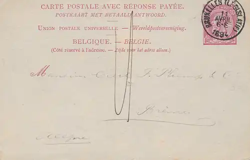Belgique: 1894: Affaire Bruxelles, Perfin C.L.