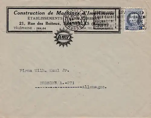 1925: Construction de Machines Bruxelles nach Dresden: Druckmaschinen