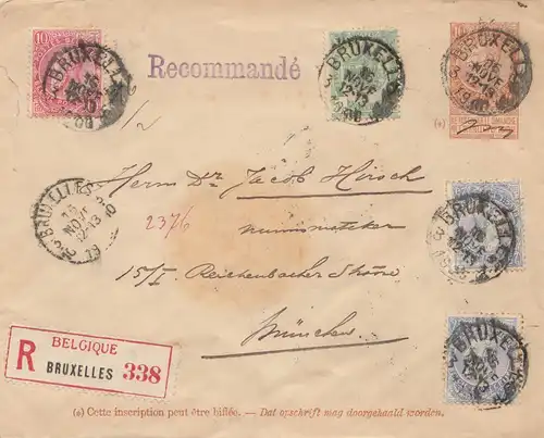 Belgien: 1905: Brief von Bruxelles nach München