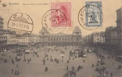 Belgien: 1920: Ansichtskarte Bruxelles to Germany-Registered