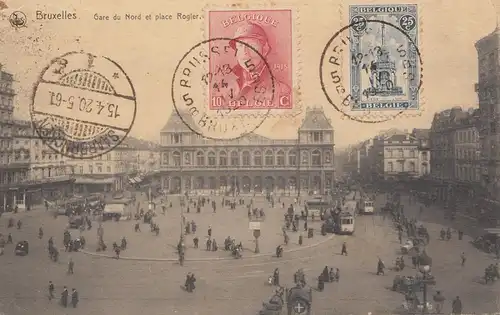 Belgique: 1920: Carte de vue Bruxelles to Germany-Registred