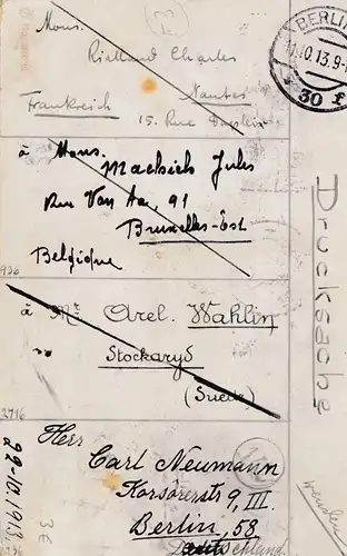 Belgique: 1913: Carte de vue Berlin: -Classification