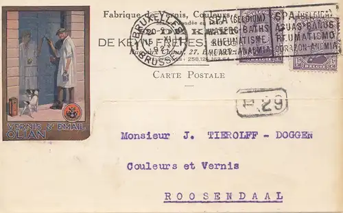 Belgien: 1923: Bruxelles to Roosendaal: Hund