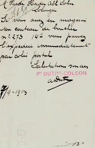 Belgien: 1903: Ganzsache Gand nach Deutschland, Perfin