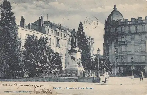 France: 1905: Ansichtskarte Nancy nach Bruessel