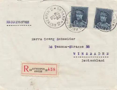 Belgique: 1931: Anvers vers Wiesbaden