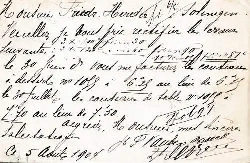 Belgique: carte postale Bruxelles 1904 to Solingen (Germany)