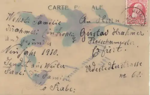 Belgique: 1910: to Germany - special card