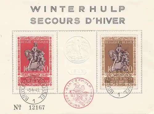 Belgique: 1943: Winterhulp Bruxelles