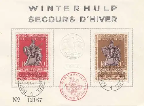 Belgique: 1943: Winterhulp Bruxelles