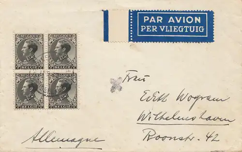 Belgien: Brief nach Wilhelmshaven - Luftpost