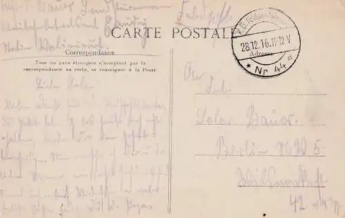 Belgien: 1916: Feldpost: Souvenir de Walincourt