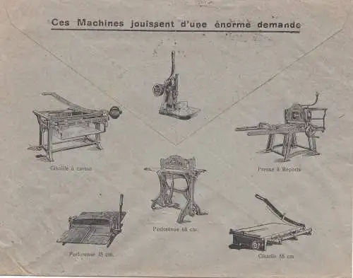 Belgien: 1925: Construction de Machines Bruxelles nach Dresden: Druckmaschinen