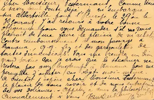 Congo belge: 1897: Affaire entière Boma vers Banana