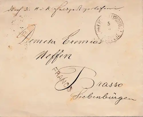 Bosnie: Lettre de Franco à Brasso/Siebenbürgen