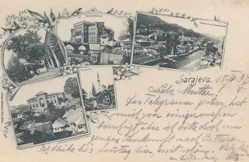 1897, carte de visite Sarajevo vers Insbruck/Tirol
